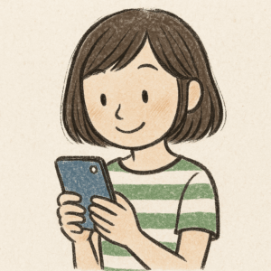 スマホを見る女性
