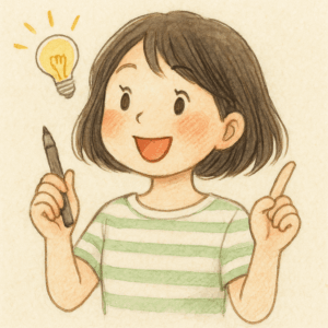 閃いている女性