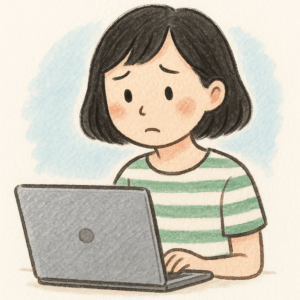困り顔の女性